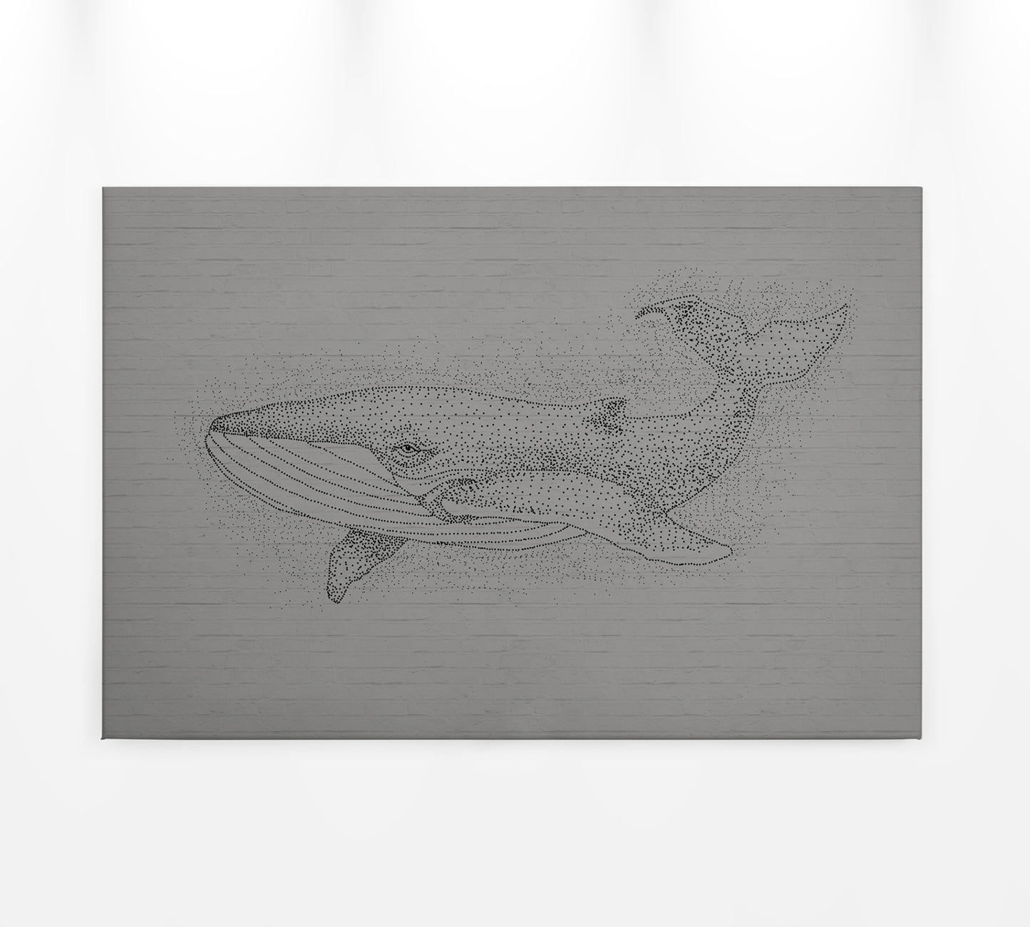 Leinwandbild Wal Grau Schwarz 90x60 DD120380 Keilrahmenbild Wandbild Leinwand