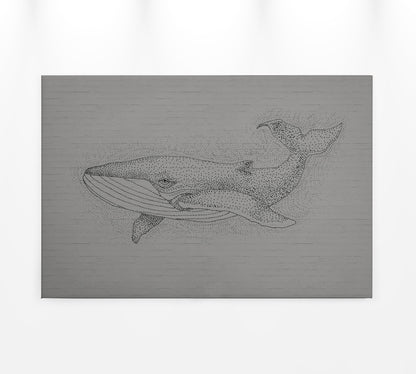 Leinwandbild Wal Grau Schwarz 90x60 DD120380 Keilrahmenbild Wandbild Leinwand