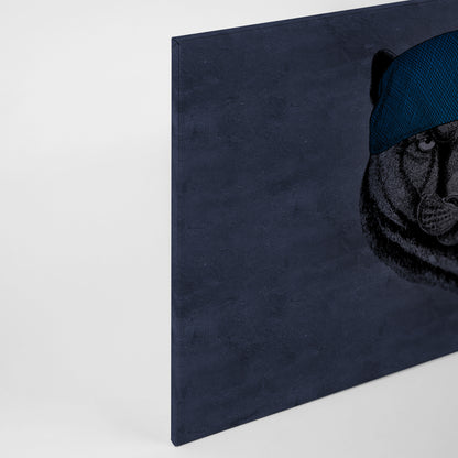 Leinwandbild Panther Lila Blau 90x60 DD120382 Keilrahmen Wandbild Leinwand