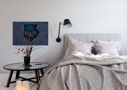 Leinwandbild Panther Lila Blau 90x60 DD120382 Keilrahmen Wandbild Leinwand