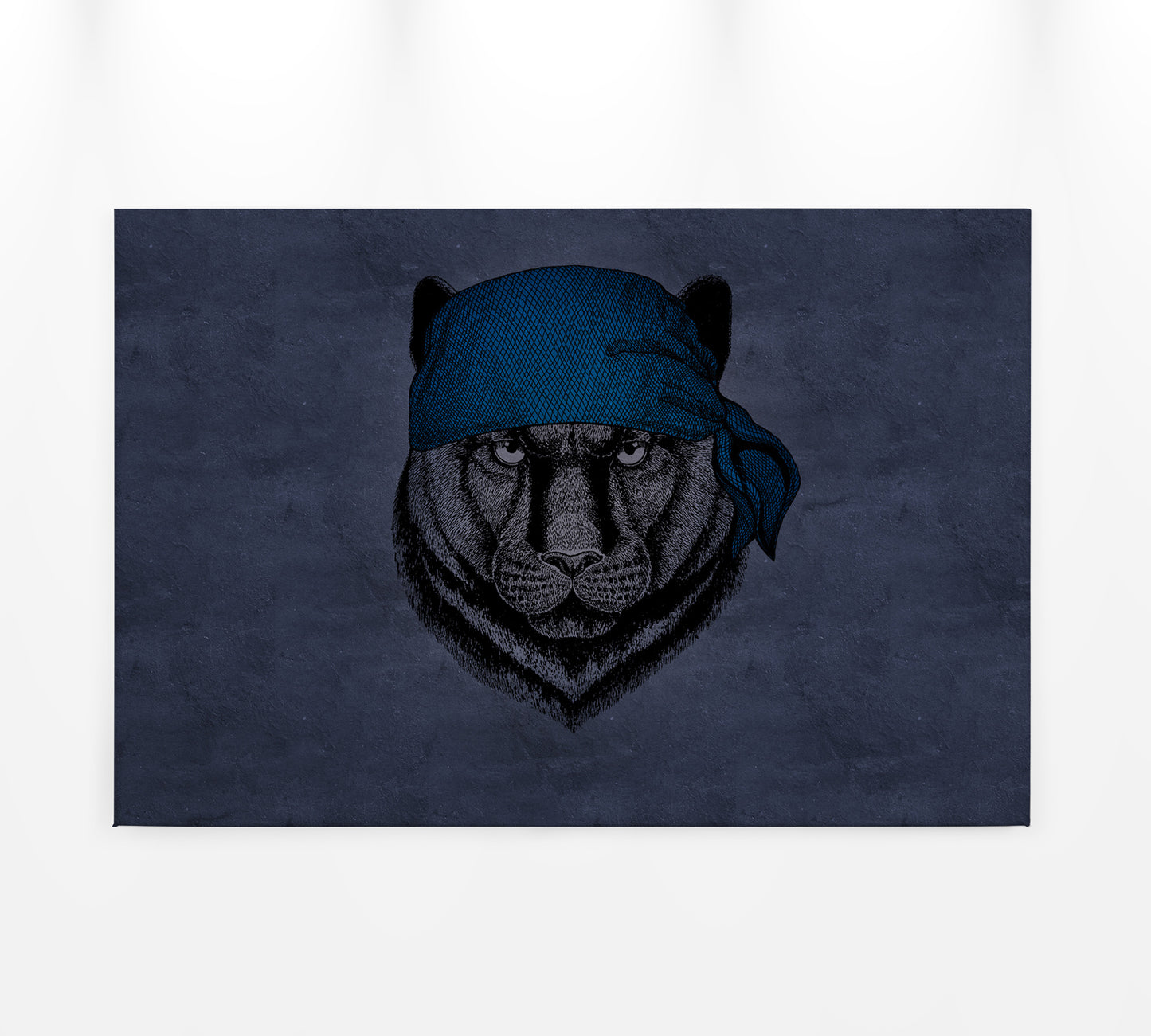 Leinwandbild Panther Lila Blau 90x60 DD120382 Keilrahmen Wandbild Leinwand