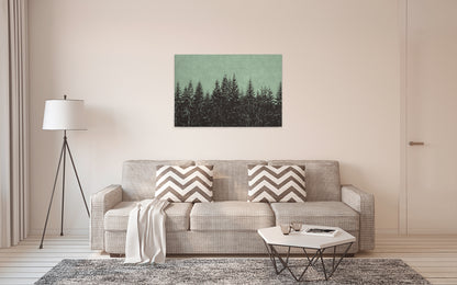 Leinwandbild Wald Grün Schwarz 90x60 DD120385 Keilrahmenbild Wandbild Leinwand