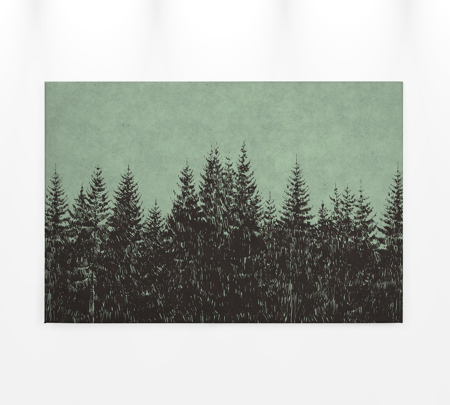 Leinwandbild Wald Grün Schwarz 90x60 DD120385 Keilrahmenbild Wandbild Leinwand