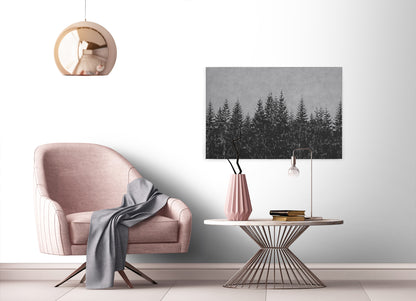 Leinwandbild Wald Grau Schwarz 90x60 DD120386 Keilrahmenbild Wandbild Leinwand