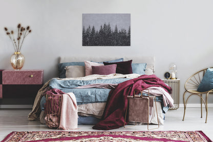 Leinwandbild Wald Grau Schwarz 90x60 DD120386 Keilrahmenbild Wandbild Leinwand