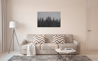 Leinwandbild Wald Grau Schwarz 90x60 DD120386 Keilrahmenbild Wandbild Leinwand