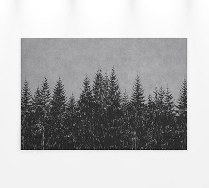 Leinwandbild Wald Grau Schwarz 90x60 DD120386 Keilrahmenbild Wandbild Leinwand