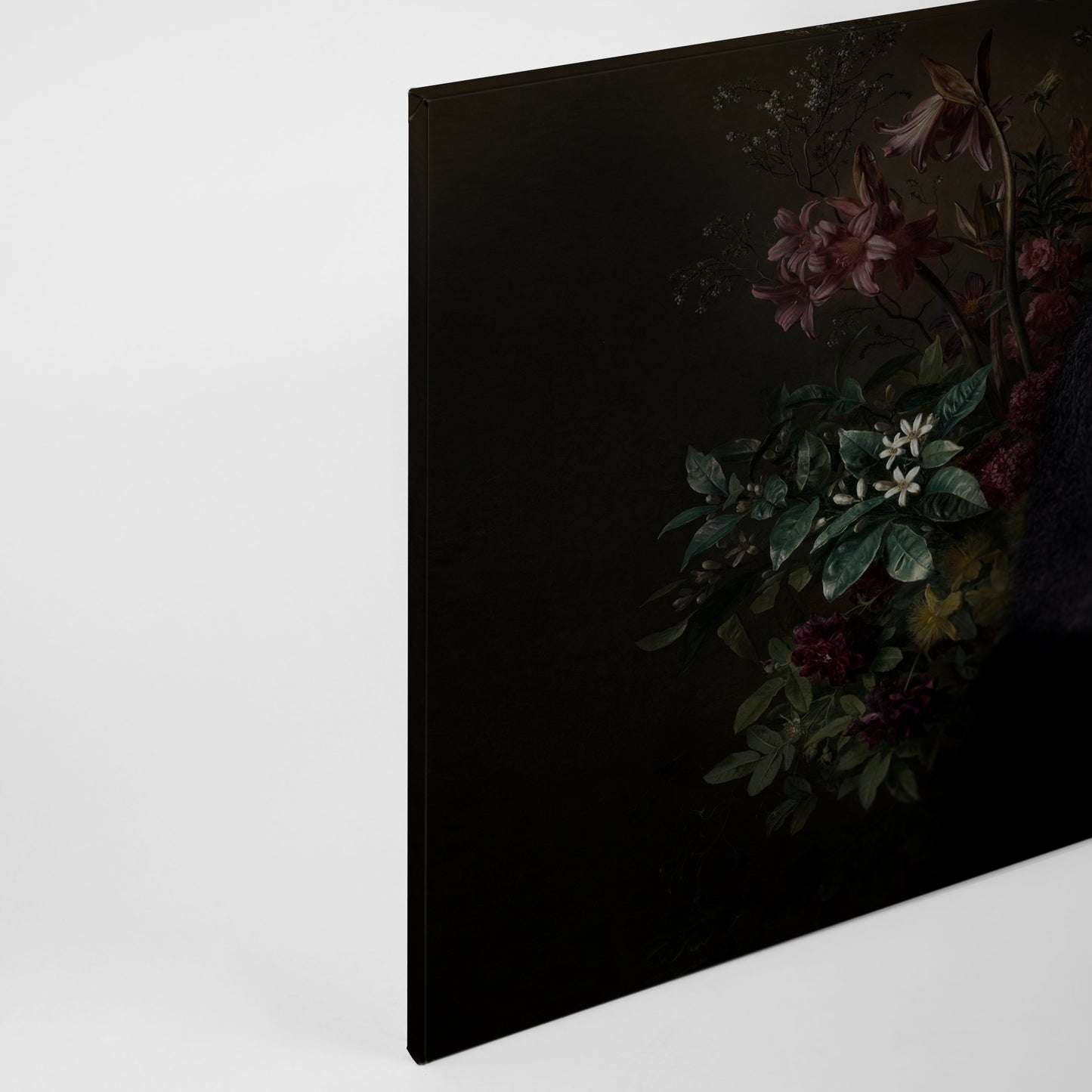 Leinwandbild Gorilla Floral Schwarz Grau Rot 90x60 DD120389 Keilrahmen Wandbild