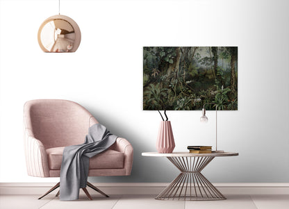 Dschungel Leinwandbild Grün 90x60 DD120393 Keilrahmen Wandbild Leinwand Urwald