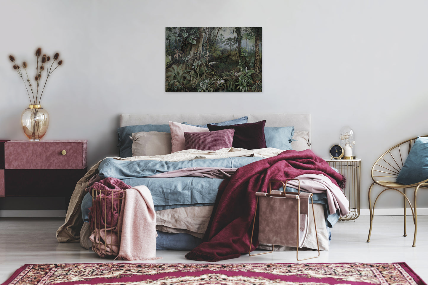 Dschungel Leinwandbild Grün 90x60 DD120393 Keilrahmen Wandbild Leinwand Urwald