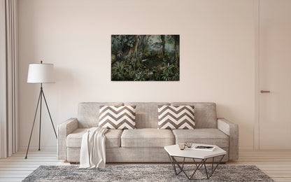 Dschungel Leinwandbild Grün 90x60 DD120393 Keilrahmen Wandbild Leinwand Urwald