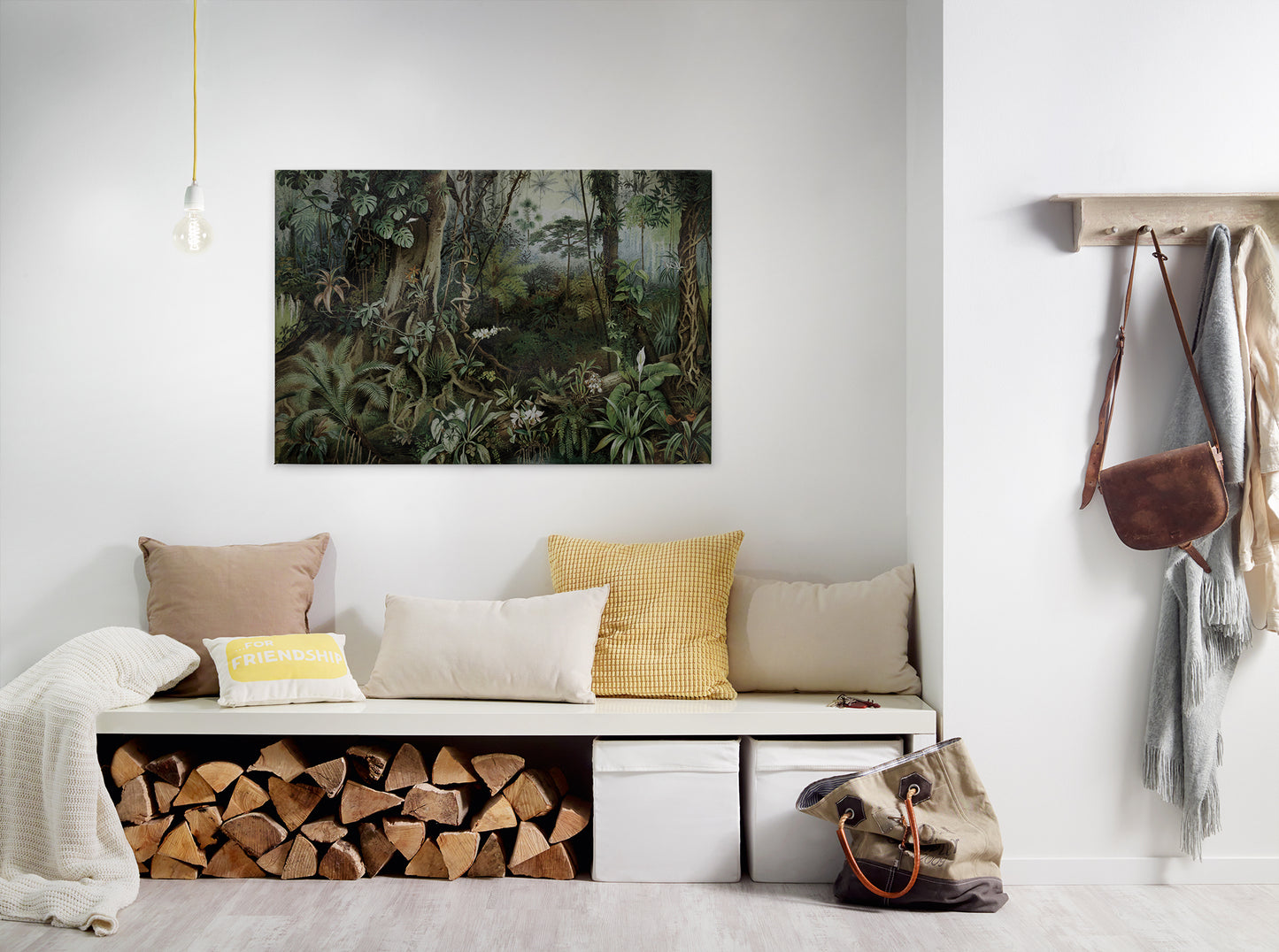 Dschungel Leinwandbild Grün 90x60 DD120393 Keilrahmen Wandbild Leinwand Urwald