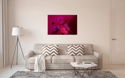 Blumen Leinwandbild Pink Rosa Lila 90x60 DD120395 Keilrahmen Wandbild Leinwand