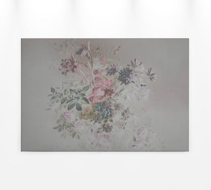 Leinwandbild Blumen Pastell Grau Grün  90x60 DD120397 Keilrahmenbild Wandbild