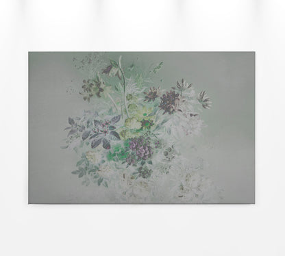 Blumen Leinwandbild Pastell Grau Grün 90x60 DD120398 Keilrahmenbild Wandbild