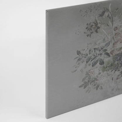 Blumen Leinwandbild Grau 90x60 DD120399 Keilrahmenbild Pastell Wandbild Floral