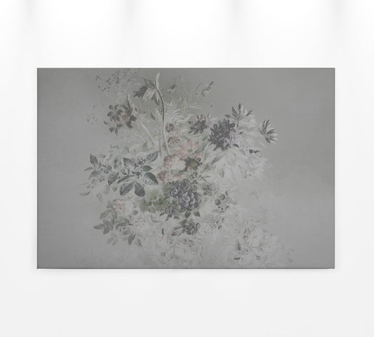 Blumen Leinwandbild Grau 90x60 DD120399 Keilrahmenbild Pastell Wandbild Floral