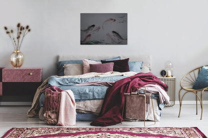 Leinwandbild Fische Grau Braun 90x60 DD120401 Keilrahmen Kois Wandbild Leinwand