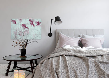 Leinwandbild Fische Türkis Rot 90x60 DD120405 Keilrahmenbild Wandbild Leinwand