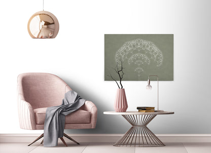 Leinwandbild Geometrisch Grün Weiß 90x60 DD120407 Wandbild Leinwand Modern