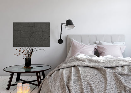 Leinwandbild Karte Schwarz Grau 90x60 DD120409 Wandbild Leinwand Modern