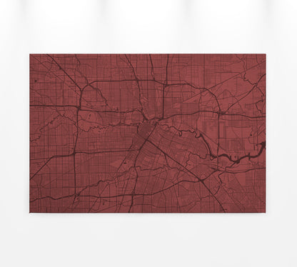 Leinwandbild Karte Rot Schwarz 90x60 DD120410 Wandbild Leinwand Modern Grafik