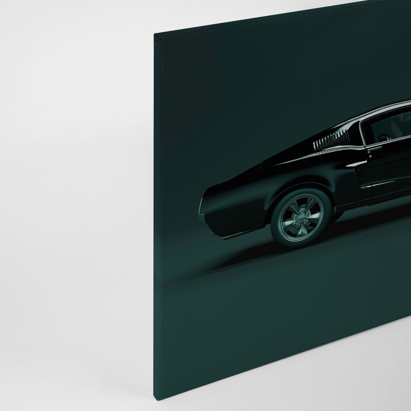 Leinwandbild Auto Ford Mustang Grün Schwarz 90x60 DD120411 Wandbild Leinwand