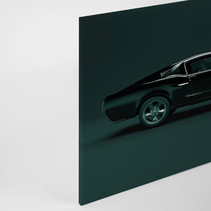 Leinwandbild Auto Ford Mustang Grün Schwarz 90x60 DD120411 Wandbild Leinwand