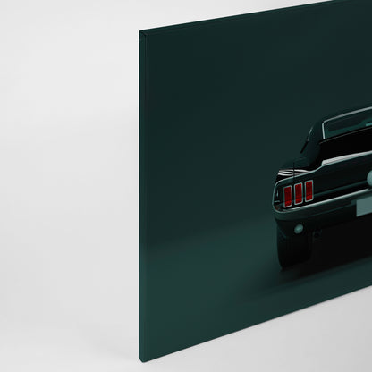 Leinwandbild Auto Ford Mustang Grün Schwarz 90x60 DD120413 Wandbild Leinwand