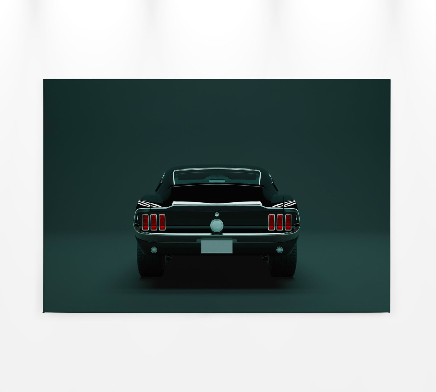 Leinwandbild Auto Ford Mustang Grün Schwarz 90x60 DD120413 Wandbild Leinwand