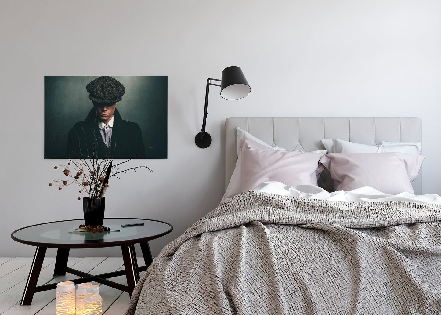 Leinwandbild Mann Grün Schwarz 90x60 DD120414 Keilrahmen Wandbild Leinwand