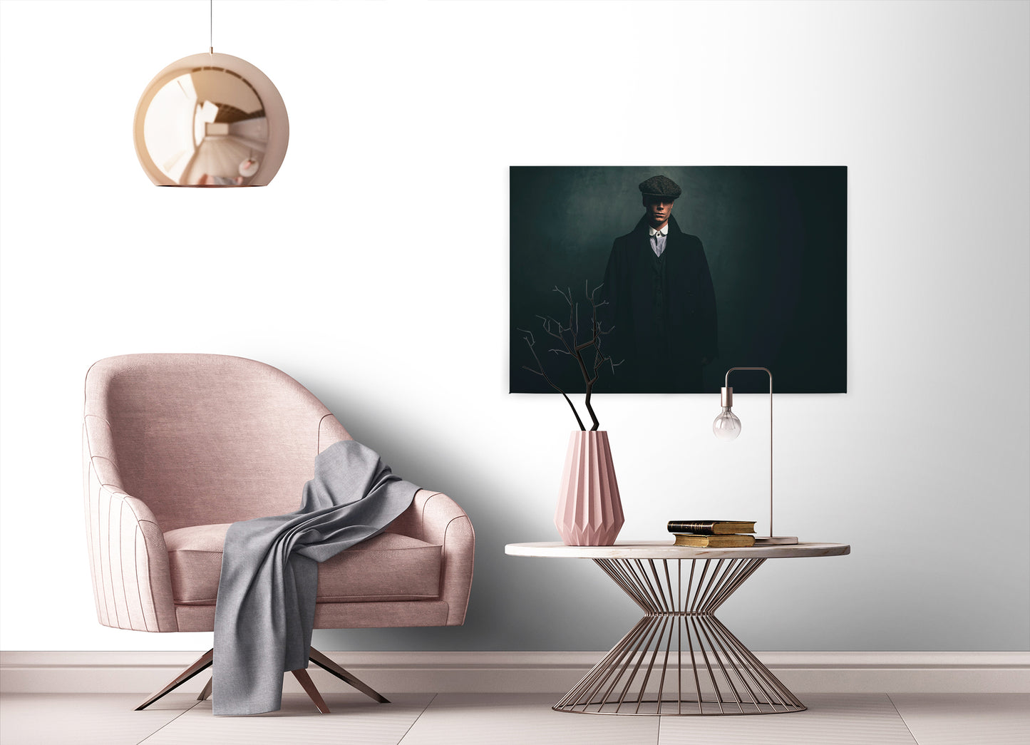 Leinwandbild Mann Grün Schwarz 90x60 DD120415 Keilrahmen Wandbild Leinwand