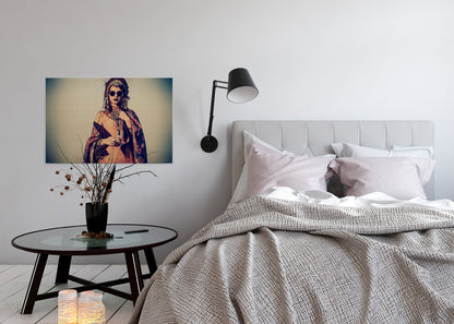 Leinwandbild Frau Beige Rot 90x60 DD120417 Keilrahmen Wandbild Leinwand