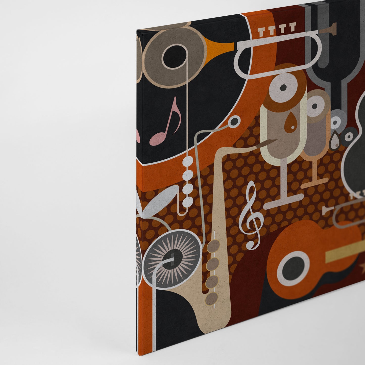 Abstrakte Kunst Leinwandbild Orange Braun Gelb 90x60 DD120418 Wandbild Leinwand