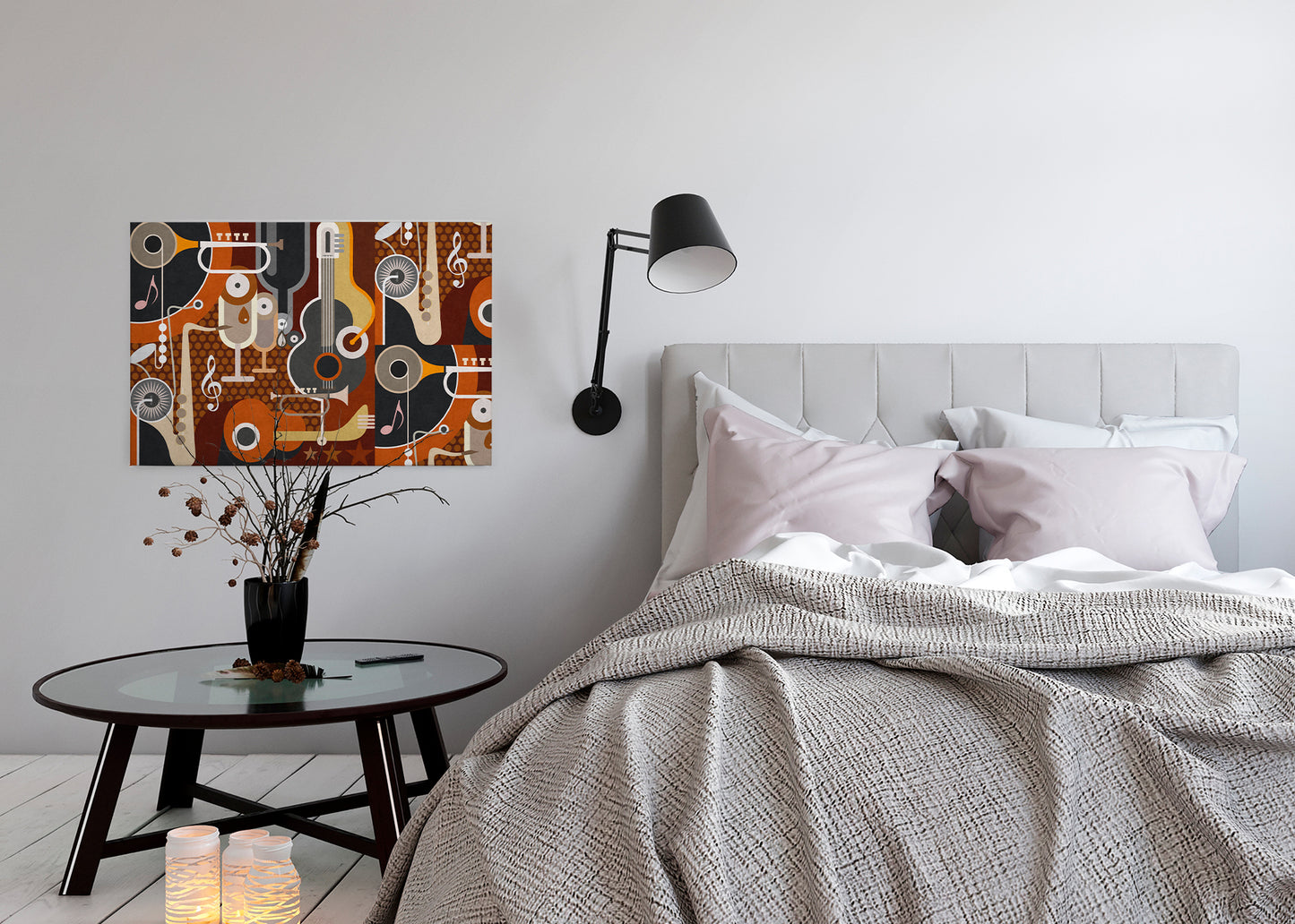 Abstrakte Kunst Leinwandbild Orange Braun Gelb 90x60 DD120418 Wandbild Leinwand