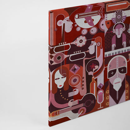 Abstrakte Kunst Leinwandbild Rot 90x60 DD120419 Wandbild Leinwand Geometrisch