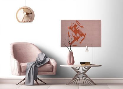 Leinwandbild Geometrisch Orange Rosa 90x60 DD120421 Wandbild Leinwand Modern