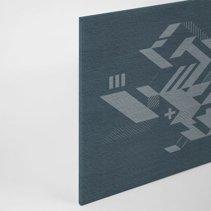 Leinwandbild Geometrisch Blau Grau 90x60 DD120422 Wandbild Leinwand Modern