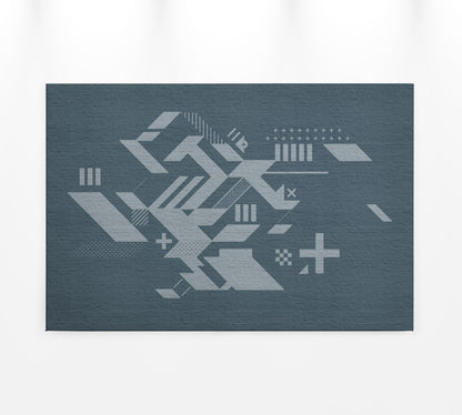 Leinwandbild Geometrisch Blau Grau 90x60 DD120422 Wandbild Leinwand Modern