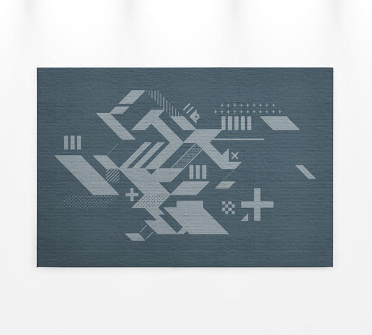 Leinwandbild Geometrisch Blau Grau 90x60 DD120422 Wandbild Leinwand Modern