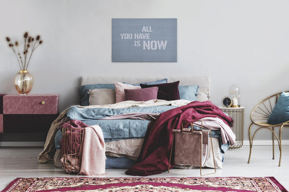 Leinwandbild Zitate Grau Blau 90x60 DD120423 Keilrahmen Wandbild Leinwand