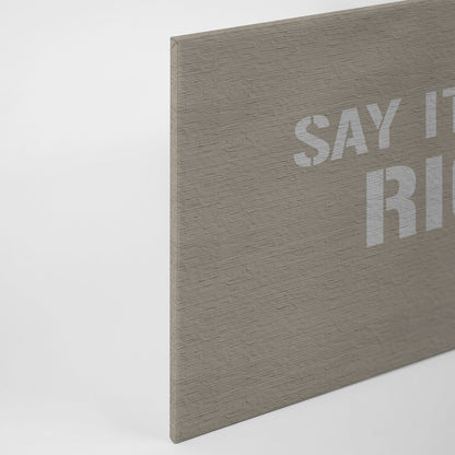 Leinwandbild Zitate Beige Grau 90x60 DD120424 Keilrahmen Wandbild Leinwand