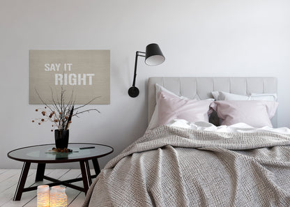 Leinwandbild Zitate Beige Grau 90x60 DD120424 Keilrahmen Wandbild Leinwand