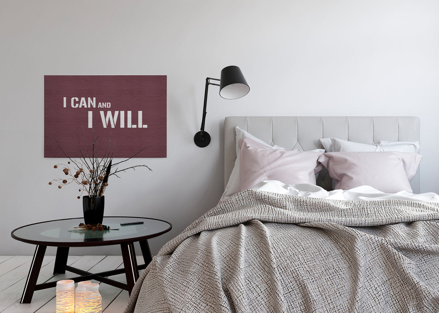 Leinwandbild Zitate Rot Grau 90x60 DD120425 Keilrahmen Wandbild Leinwand