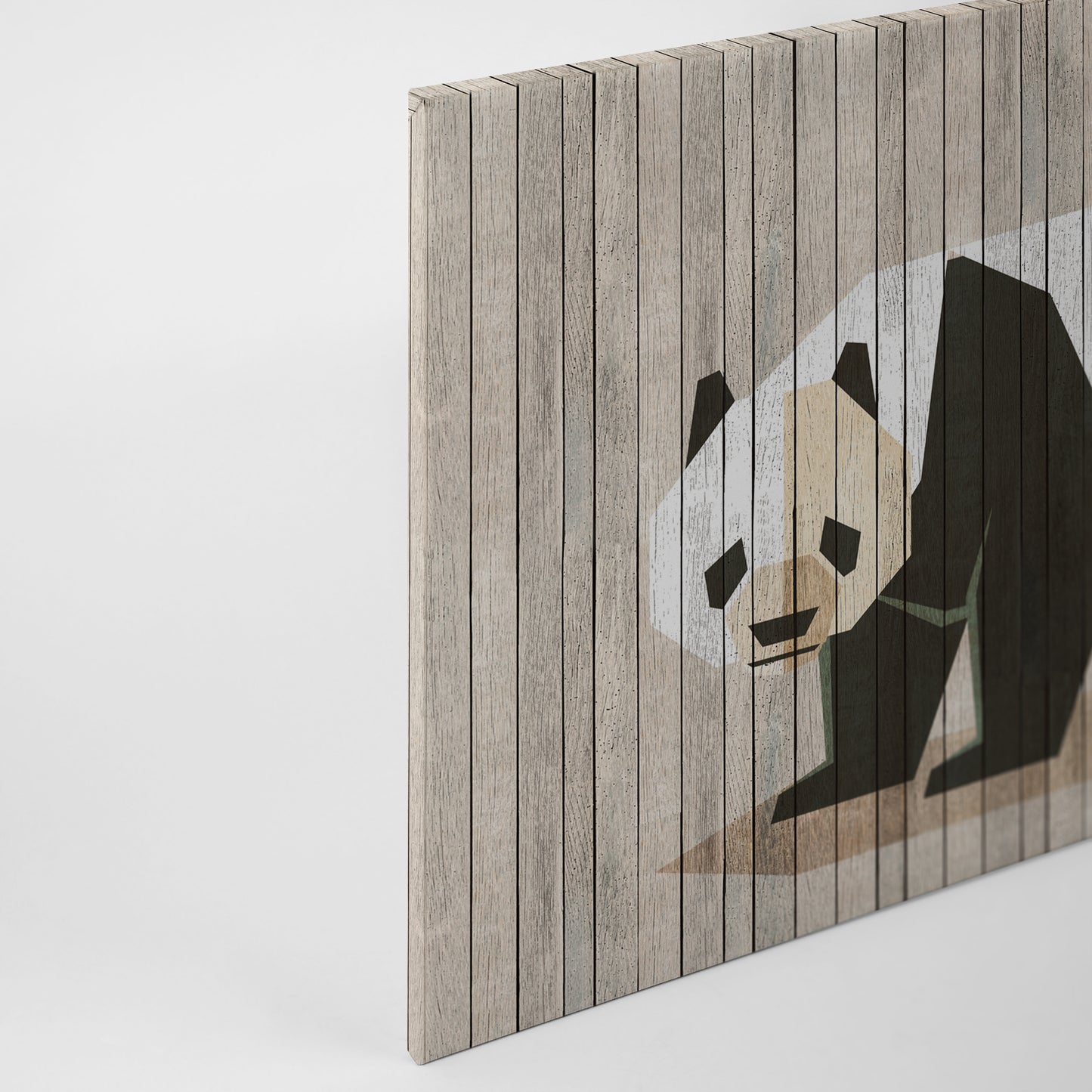 Leinwandbild Pandabär Beige Weiß Schwarz 90x60cm DD120427 Keilrahmen Wandbild