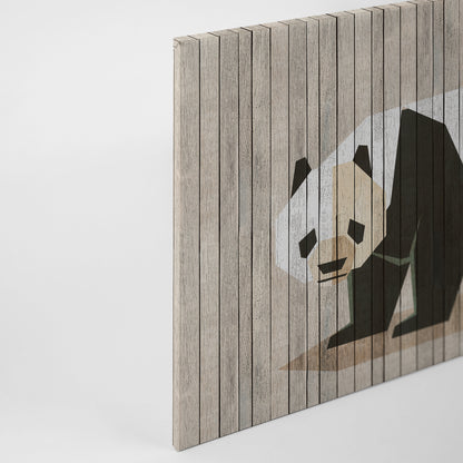 Leinwandbild Pandabär Beige Weiß Schwarz 90x60cm DD120427 Keilrahmen Wandbild
