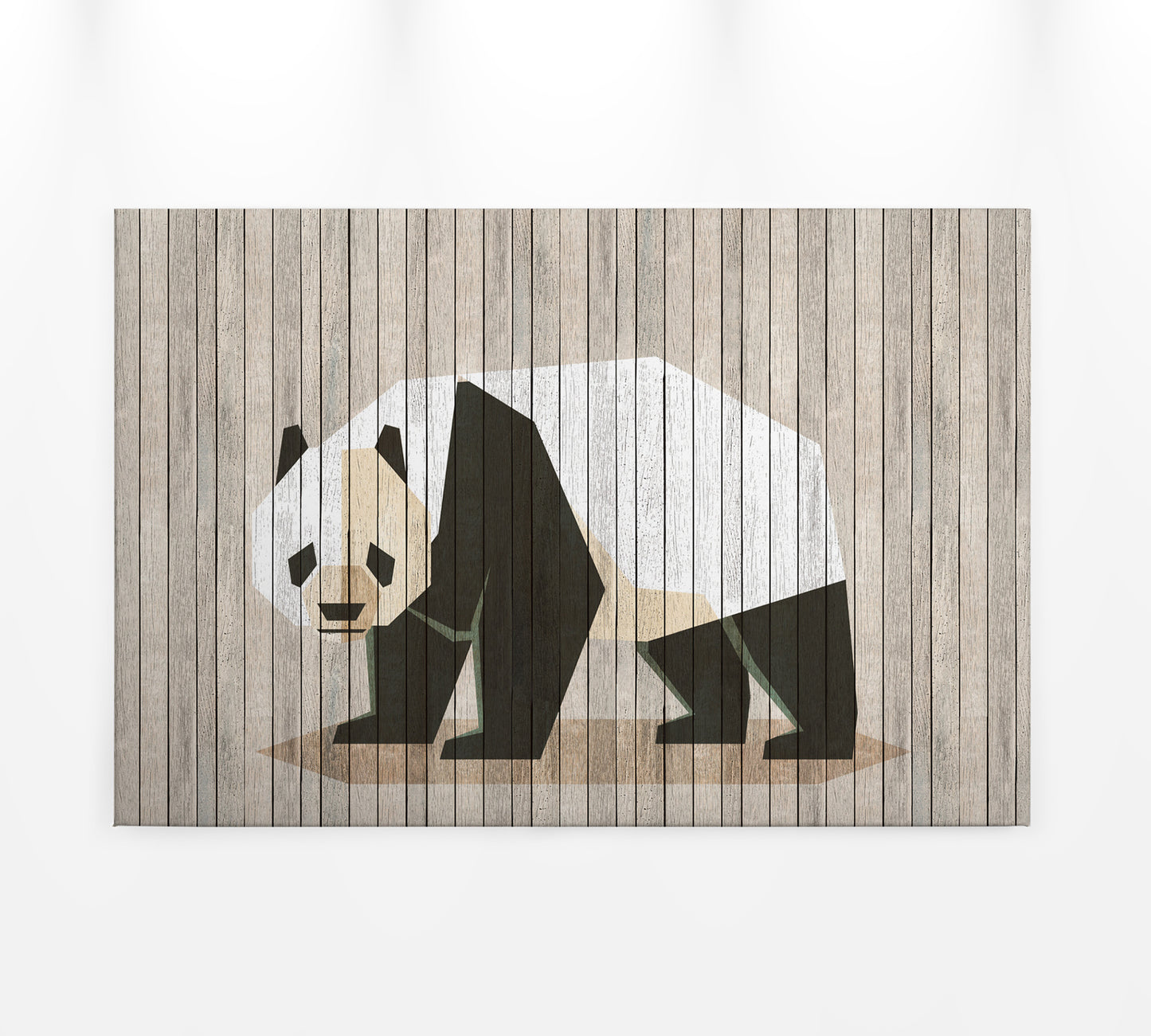 Leinwandbild Pandabär Beige Weiß Schwarz 90x60cm DD120427 Keilrahmen Wandbild