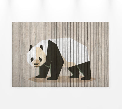 Leinwandbild Pandabär Beige Weiß Schwarz 90x60cm DD120427 Keilrahmen Wandbild
