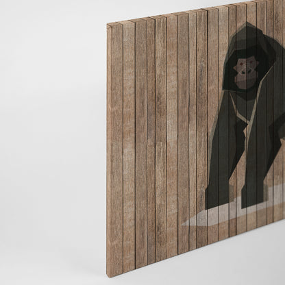 Leinwandbild Gorilla Braun Grau 90x60 DD120428 Keilrahmen Wandbild Leinwand