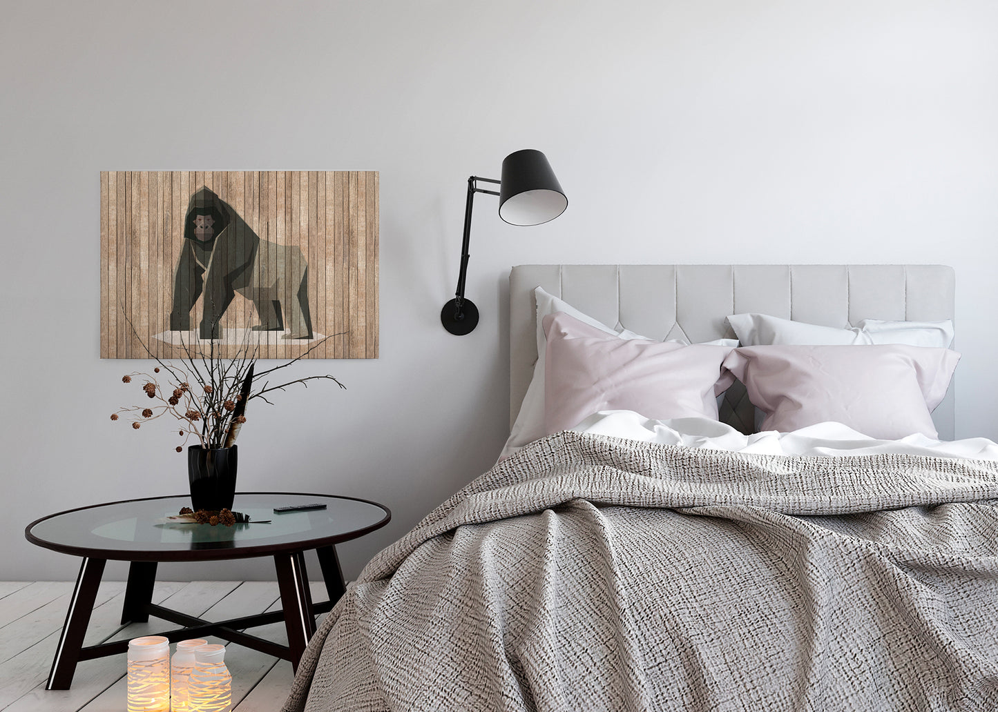 Leinwandbild Gorilla Braun Grau 90x60 DD120428 Keilrahmen Wandbild Leinwand